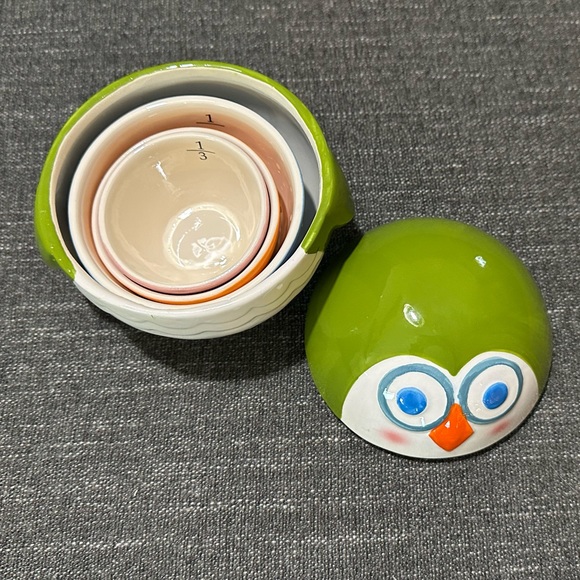 Nesting measuring cups - ceramic owl - Picture 6 of 8